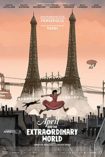 Movie poster for "APRIL AND THE EXTRAORDINARY WORLD"