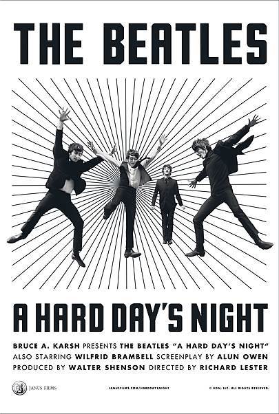 Movie poster for "A HARD DAY'S NIGHT"