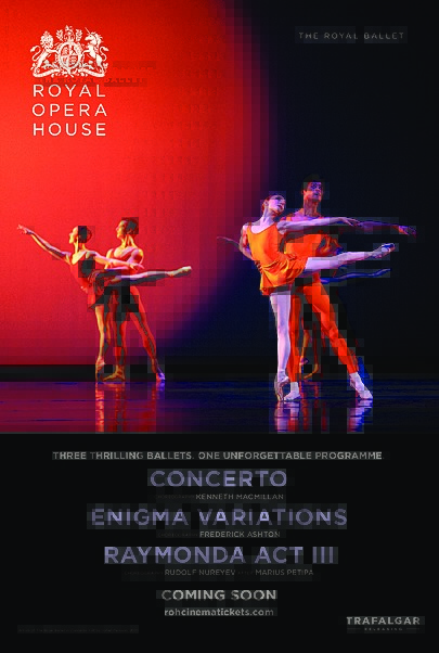 Movie poster for "CONCERTO / ENIGMA VARIATIONS / RAYMONDA ACT III - ROYAL OPERA HOUSE 2019/20"