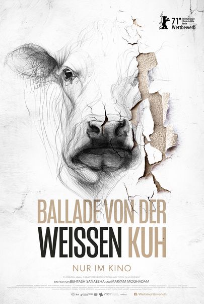 Movie poster for "GHASIDEYEH GAVE SEFID / BALLAD OF A WHITE COW"